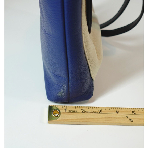 Emma Fox Leather Handbag Blue Color-Block Crossbody - Picture 16 of 16